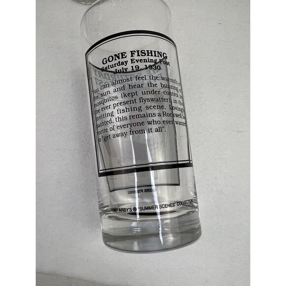 Arby's Summer Scenes Collection Saturday Evening Post Drinking Glass Set 1987 - Picture 10 of 11